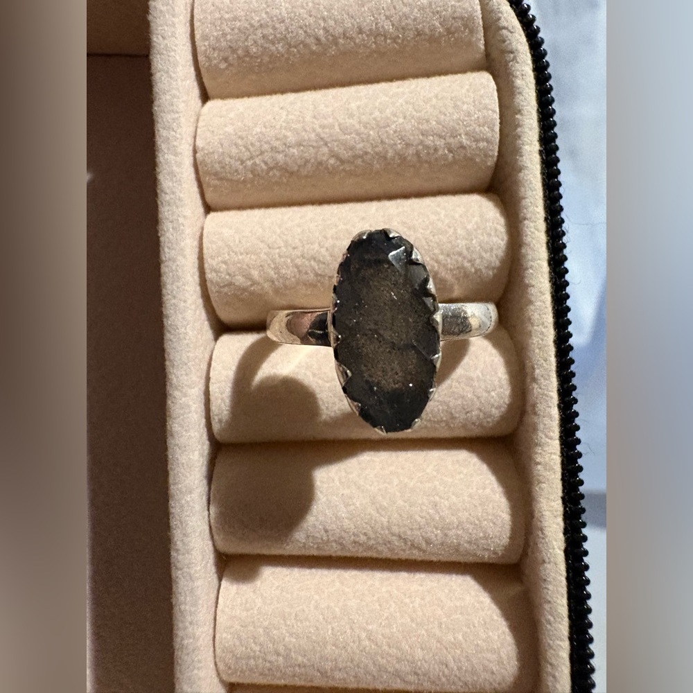 925 sterling silver – labradorite – bezel set oval ring – size 9